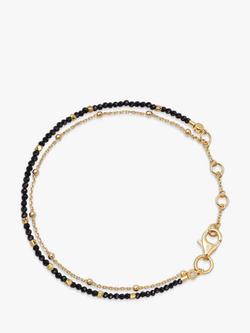 Astley Clarke 18ct Gold Gemstone Biography Bracelet, Black Spinel