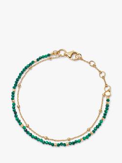 Astley Clarke 18ct Gold Gemstone Biography Bracelet, Malachite