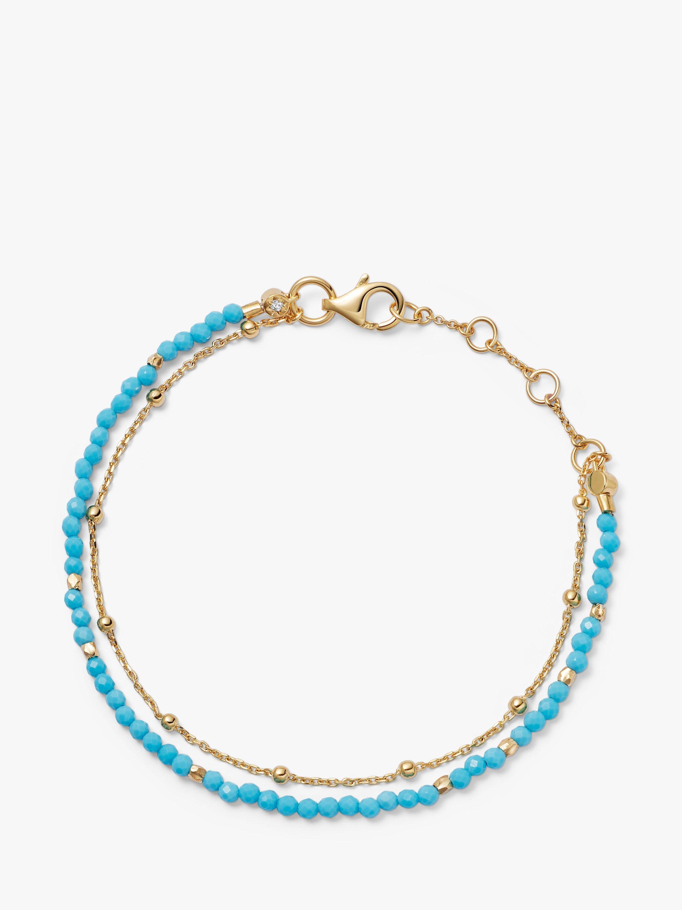 Product image 1 of 1, which shows Astley Clarke 18ct Gold Gemstone Biography Bracelet, Turquoise