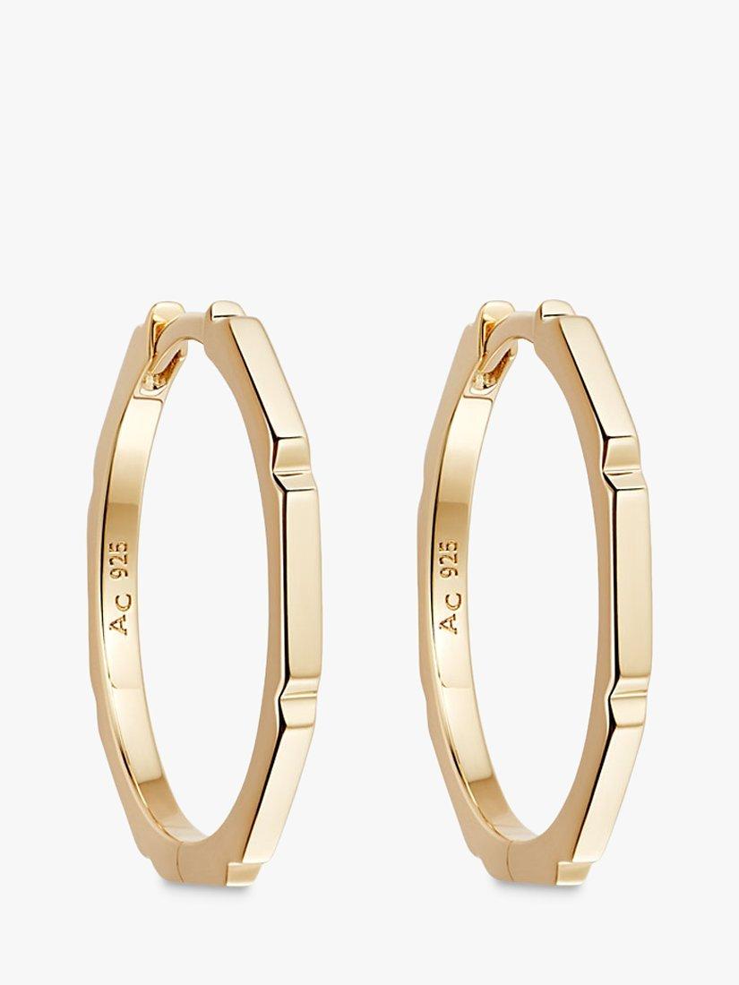 Product image 1 of 1, which shows Astley Clarke Ridged Hoop Earrings, Gold