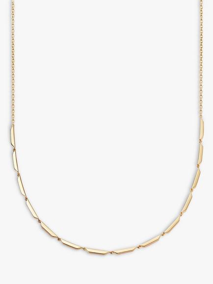 Astley Clarke Beaded and Flat Link Chain Necklace, Gold, 