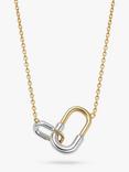 Astley Clarke Aurora U-Hoop Link 18ct Yellow Gold & Sterling Silver Pendant Necklace