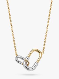 Astley Clarke Aurora U-Hoop Link 18ct Yellow Gold & Sterling Silver Pendant Necklace, 