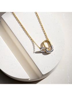 Astley Clarke Aurora U-Hoop Link 18ct Yellow Gold & Sterling Silver Pendant Necklace - view 2, 