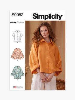 Simplicity Oversized Shirts Sewing Pattern, Multi