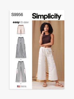 Simplicity Misses' Shorts and Pants Sewing Pattern, S9956, Multi