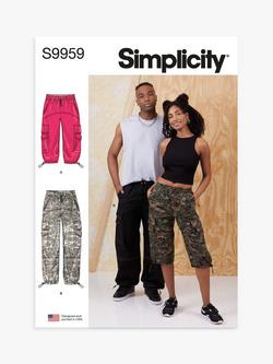 Simplicity Unisex Cargo Pants Sewing Pattern, S9959, Multi