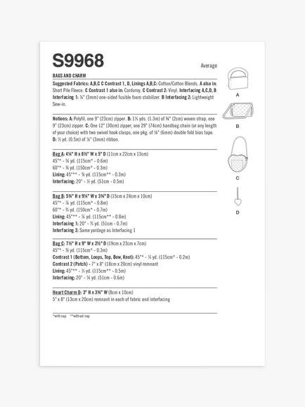Simplicity Zipped Bags Sewing Pattern, S9968 - view 2, Multi