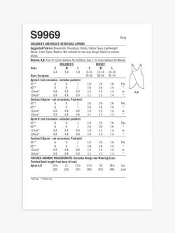 Simplicity Misses and Children's Reversible Aprons Sewing Pattern, S9969 - view 2, Multi