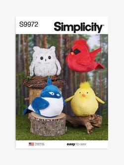 Simplicity Plush Birds Sewing Pattern, S9972, Multi