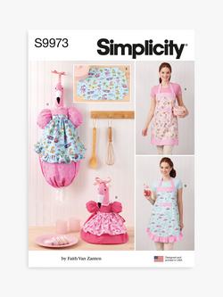 Simplicity Apron and Kitchen Accessories Sewing Pattern, S9973, Multi