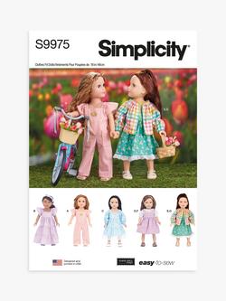 Simplicity 46cm Doll Clothes Sewing Pattern, S9975, Multi
