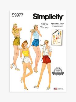 Simplicity Misses' 1980s Vintage Shorts Sewing Pattern, S9977, Multi