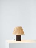 John Lewis Mini Raffia Table Lamp, Black/Natural