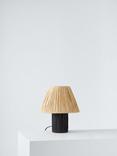 John Lewis Mini Raffia Table Lamp, Black/Natural