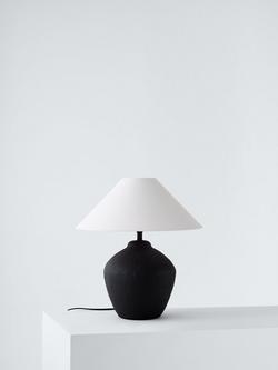 John Lewis Paper Mâché Table Lamp with Tapered Shade - view 2, Black