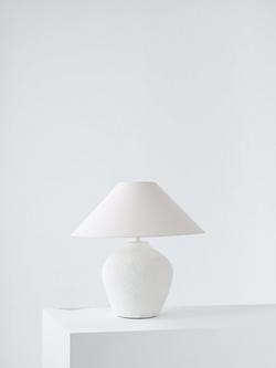 John Lewis Paper Mâché Table Lamp with Tapered Shade - view 2, White