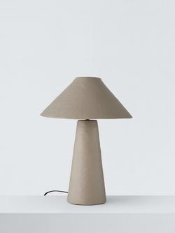 John Lewis Sculptural Textured XL Table Lamp, Taupe - view 2, Taupe