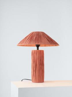 John Lewis Raffia Table Lamp, Red