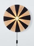 John Lewis Raffia Wall Light, Black/Natural