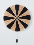 John Lewis Raffia Wall Light, Black/Natural
