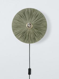 John Lewis Raffia Wall Light - view 2, Green