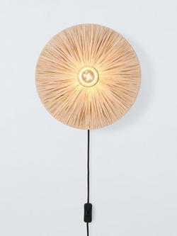 John Lewis Raffia Wall Light, Natural