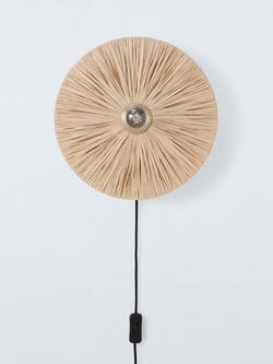 John Lewis Raffia Wall Light - view 2, Natural