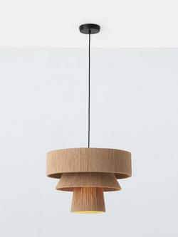John Lewis Layered Jute Rope Pendant Ceiling Light, Natural, 
