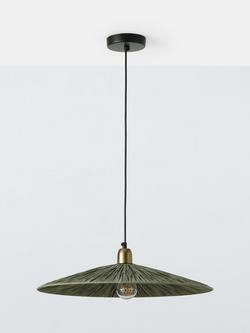 John Lewis Raffia Pendant Ceiling Light - view 2, Green