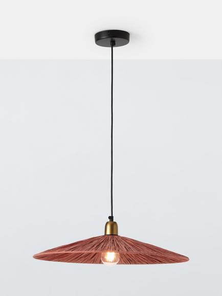 John Lewis Raffia Pendant Ceiling Light, Red