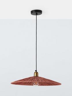 John Lewis Raffia Pendant Ceiling Light - view 2, Red