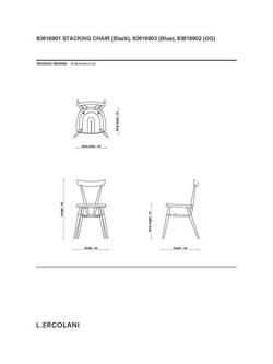 Ercol Stacking Chair - view 2, Blue