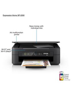 Epson Expression Home XP-2200 Wi-Fi Three-in-One Printer, Black - view 2, Black