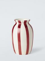 John Lewis Hand Painted Striped Stoneware Vase, H18cm