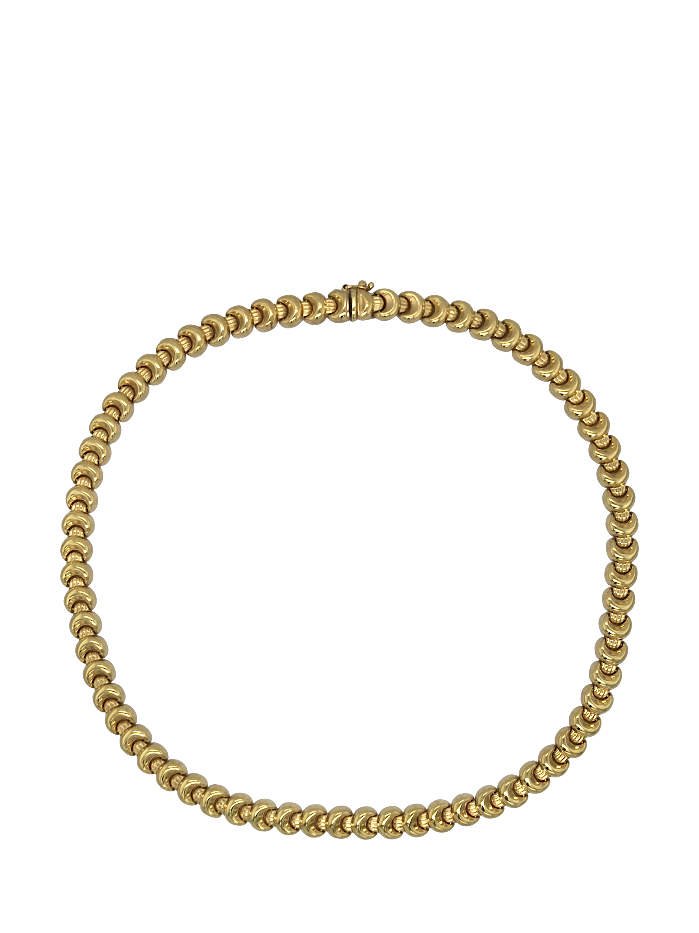 Product image 2 of 5, which shows Vintage Fine Jewellery Pre-Loved 9ct Yellow Gold Crescent Link Collar Necklace, Dated Circa 1980s