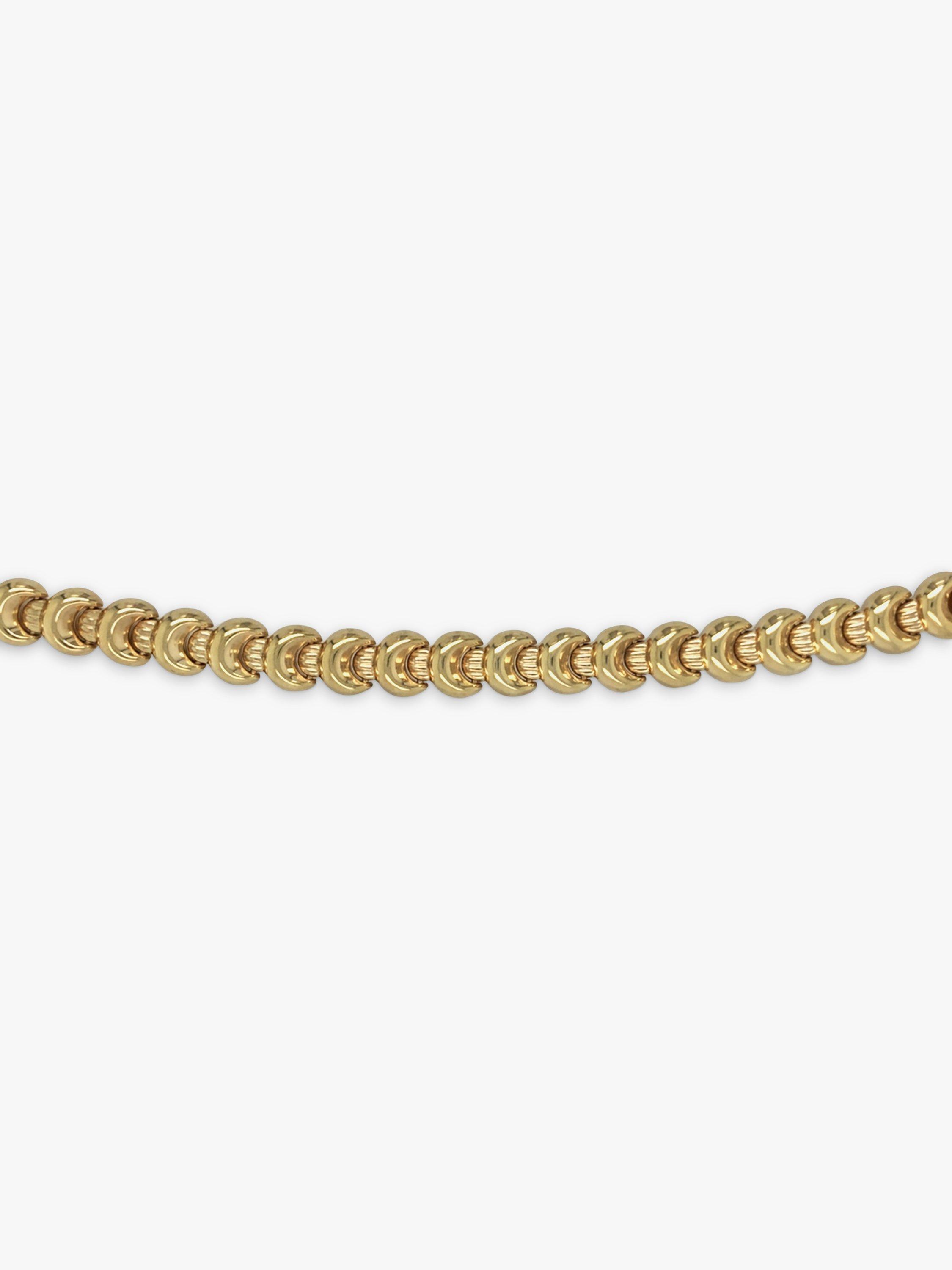 Product image 3 of 5, which shows Vintage Fine Jewellery Pre-Loved 9ct Yellow Gold Crescent Link Collar Necklace, Dated Circa 1980s
