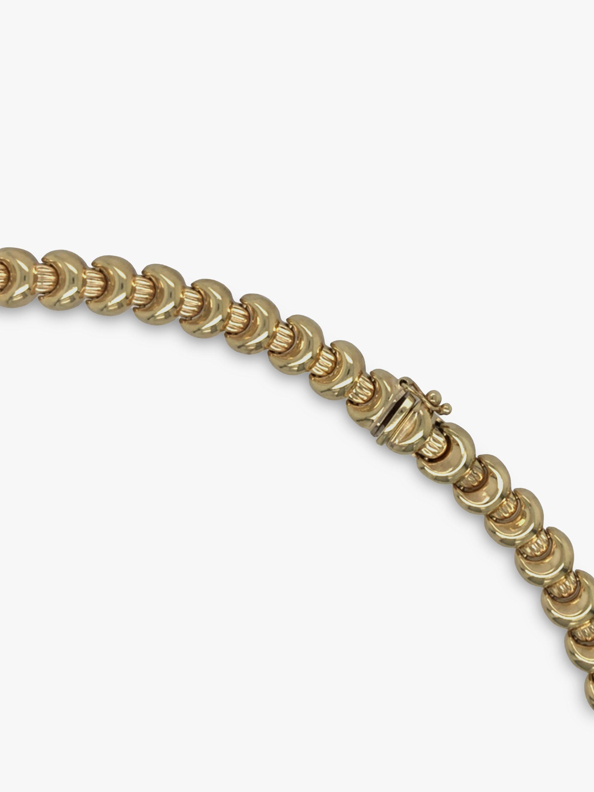 Product image 4 of 5, which shows Vintage Fine Jewellery Pre-Loved 9ct Yellow Gold Crescent Link Collar Necklace, Dated Circa 1980s