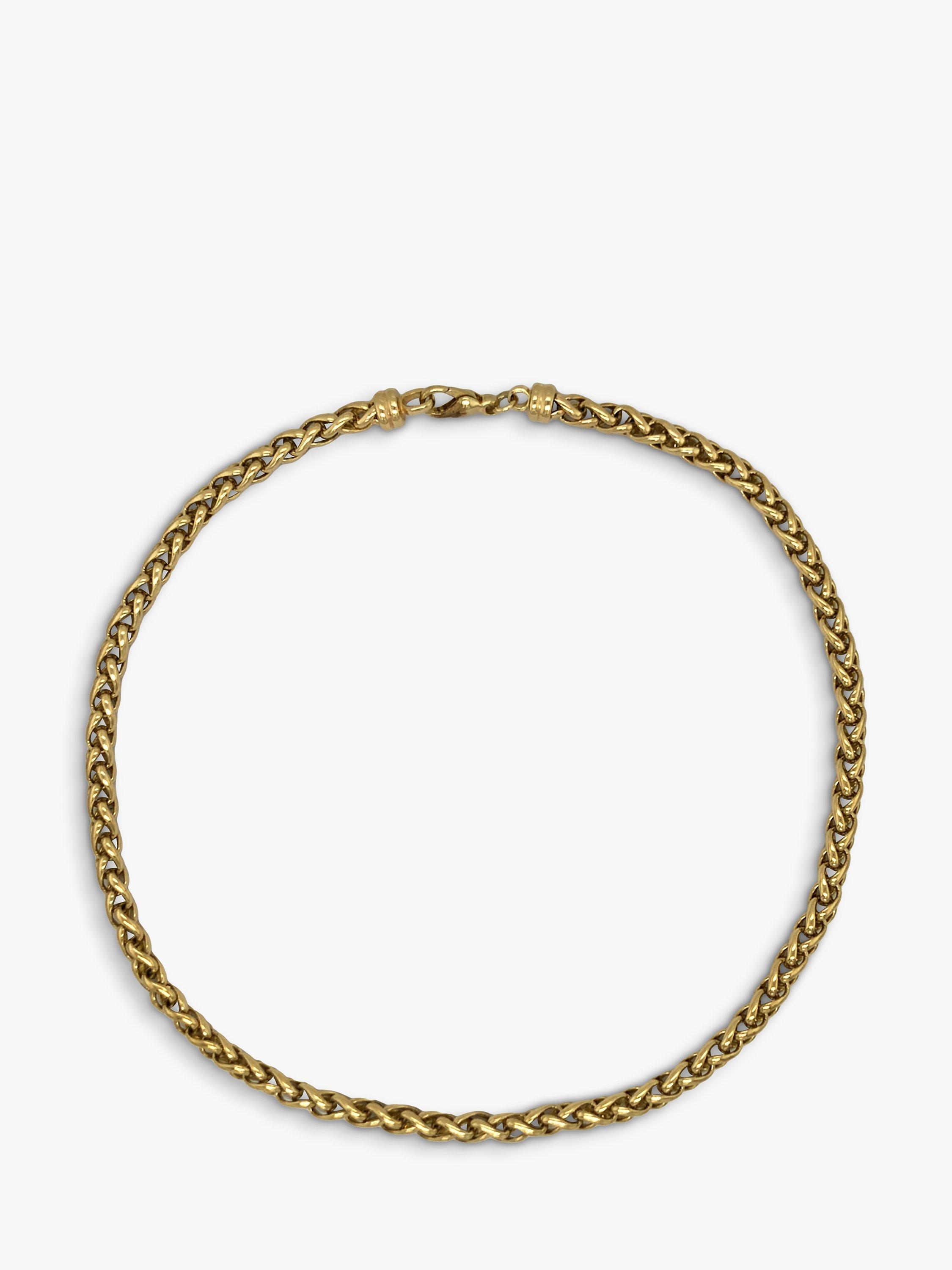 Product image 3 of 5, which shows Vintage Fine Jewellery Pre-Loved 9ct Yellow Gold Chunky Spiga Link Chain Necklace