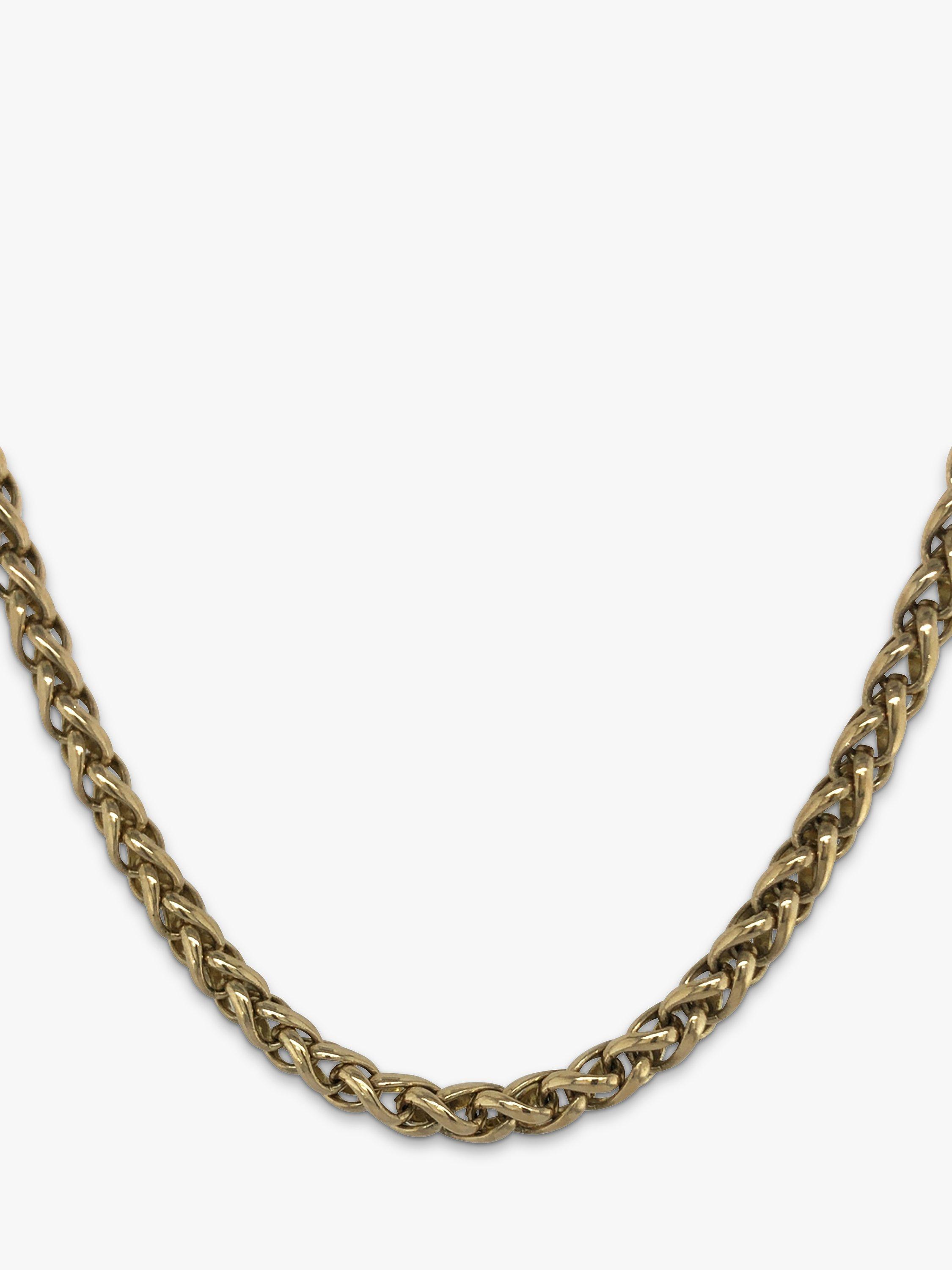 Product image 1 of 5, which shows Vintage Fine Jewellery Pre-Loved 9ct Yellow Gold Chunky Spiga Link Chain Necklace