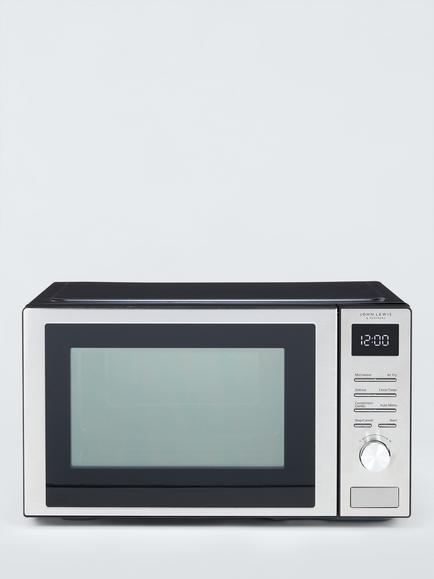 John Lewis Air Fryer Microwave, 26L, Black / S Steel, Black / S Steel