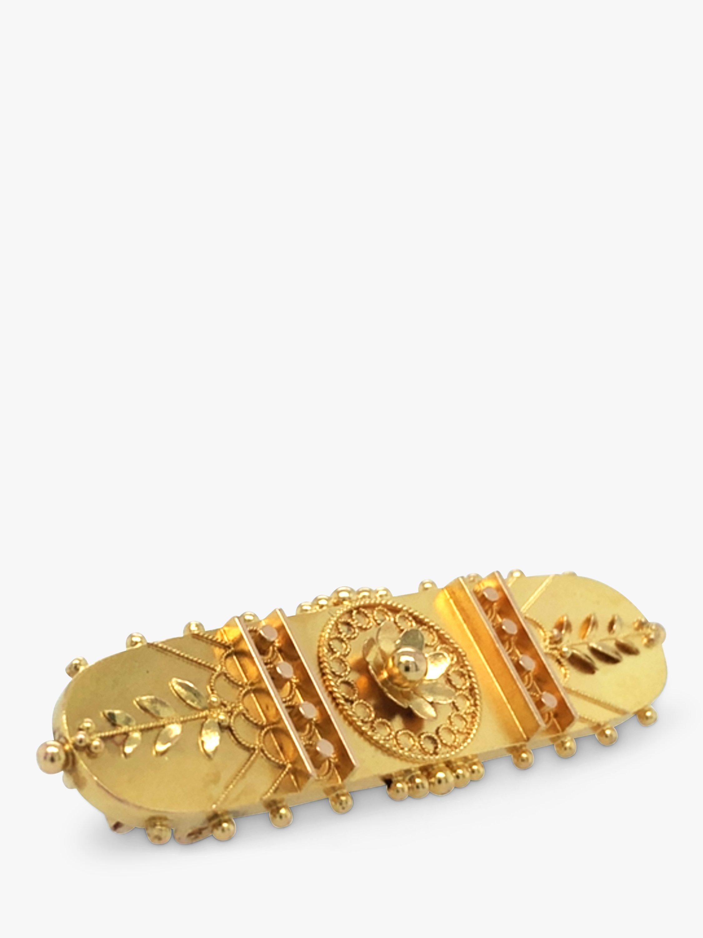 Product image 2 of 5, which shows Vintage Fine Jewellery Pre-Loved 15ct Yellow Gold Etruscan Brooch, Dated 1880