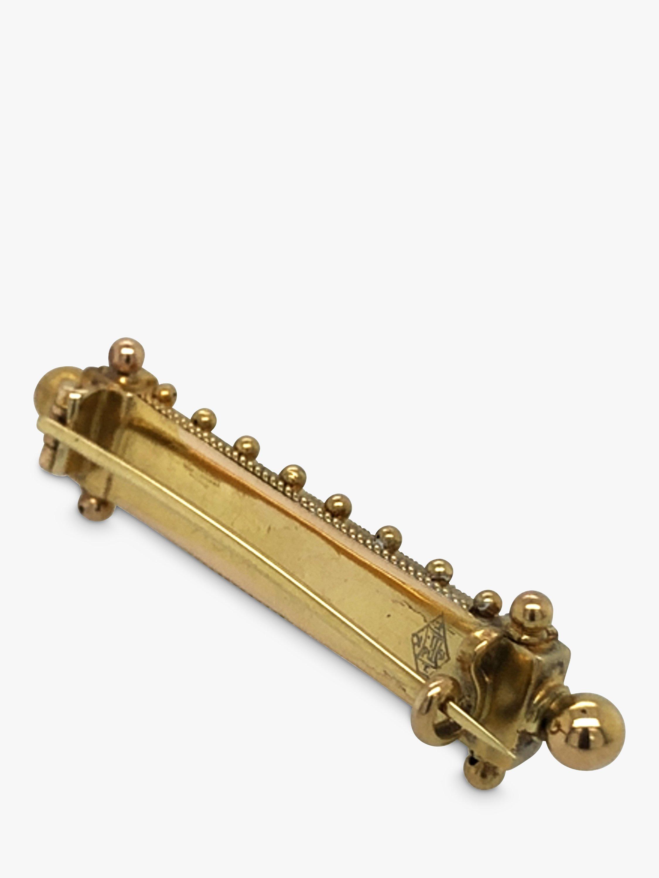 Product image 3 of 5, which shows Vintage Fine Jewellery Pre-Loved 15ct Yellow Gold Etruscan Brooch, Dated 1890