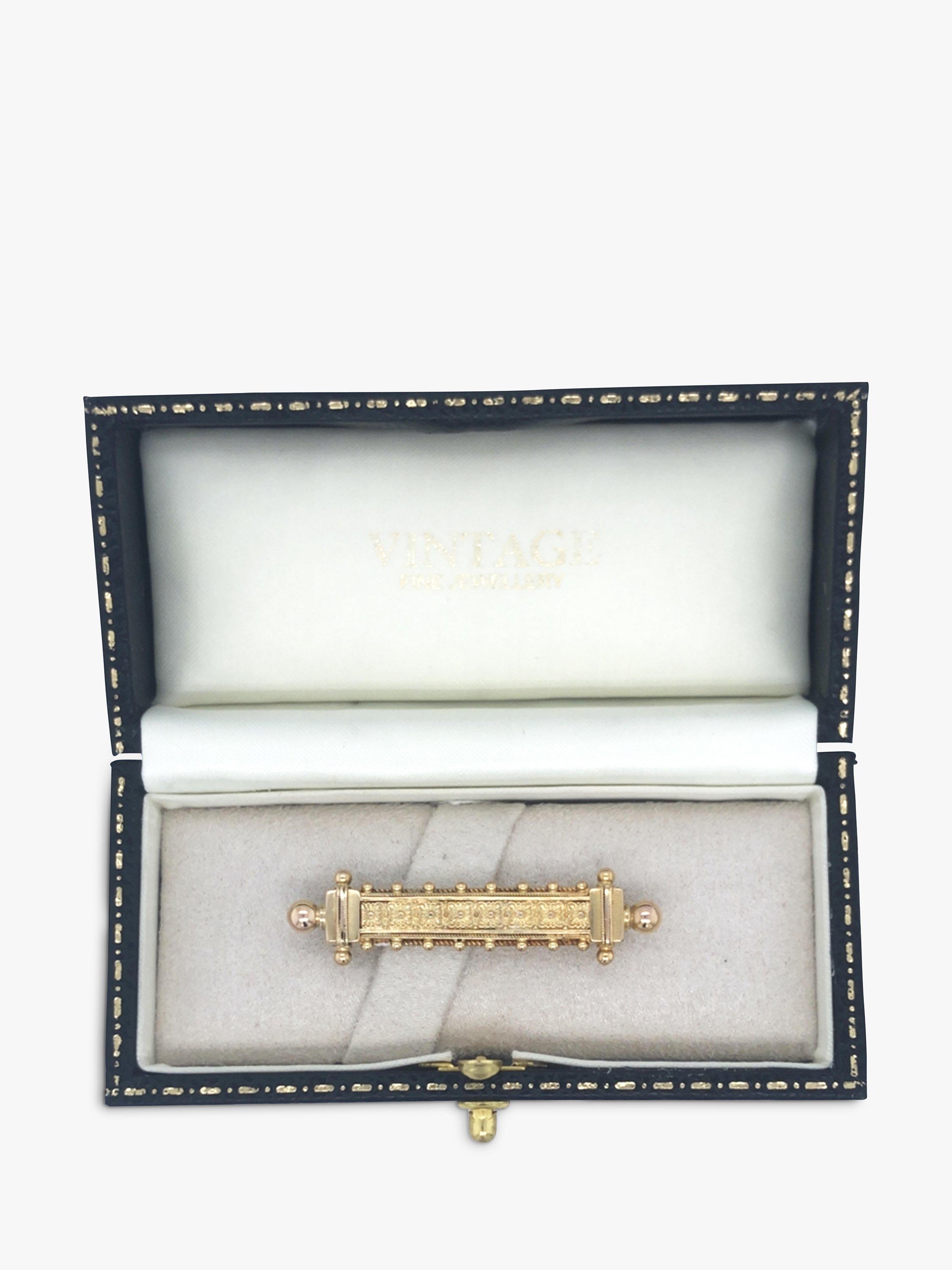 Product image 4 of 5, which shows Vintage Fine Jewellery Pre-Loved 15ct Yellow Gold Etruscan Brooch, Dated 1890