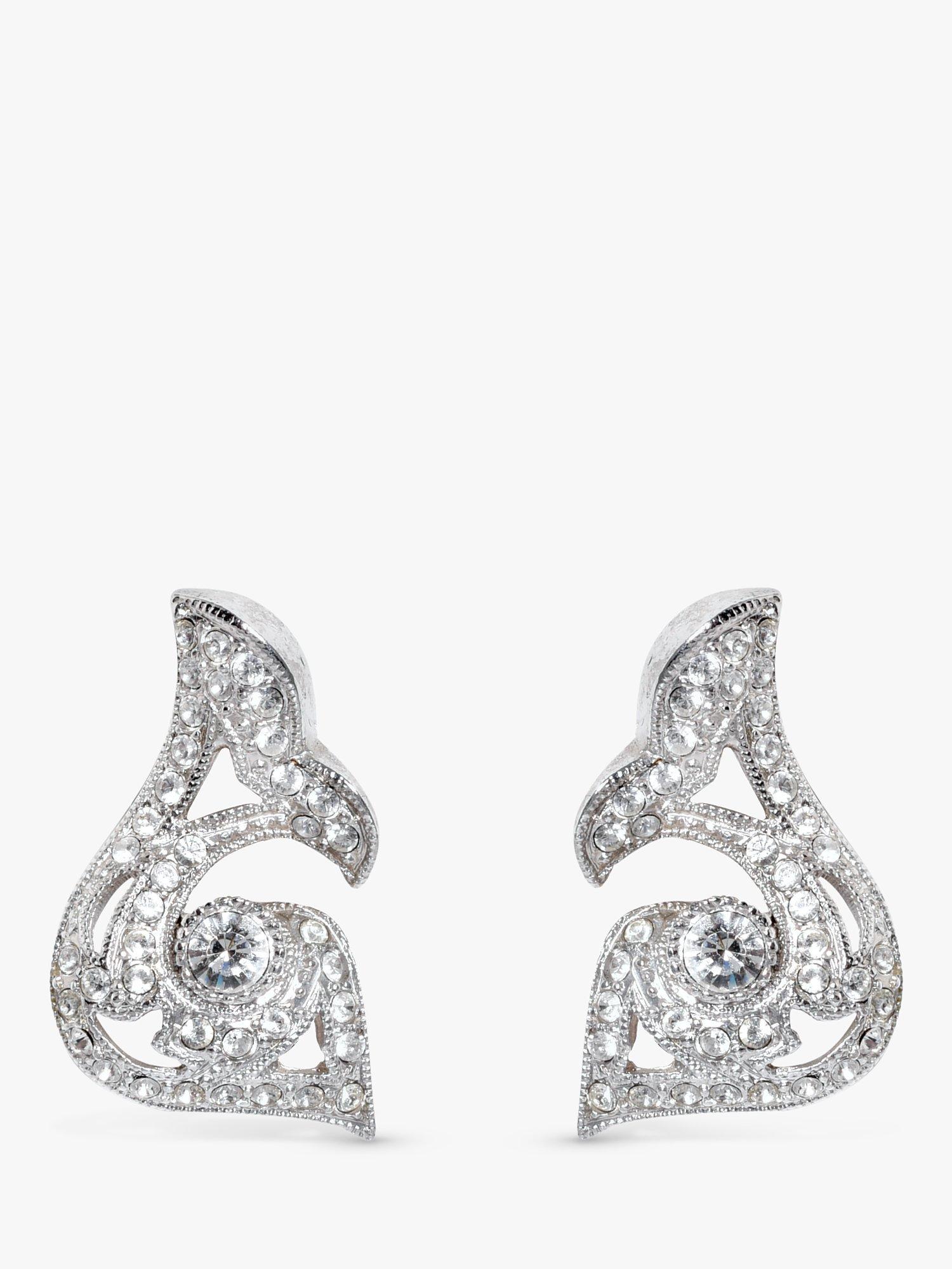 Product image 1 of 2, which shows Eclectica Pre-Loved Attwood & Sawyer Clip-On Swarovski Crystal Clip-On Earrings, Dated Circa 1980s