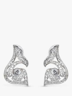 Eclectica Pre-Loved Attwood & Sawyer Clip-On Swarovski Crystal Clip-On Earrings, Dated Circa 1980s, Silver