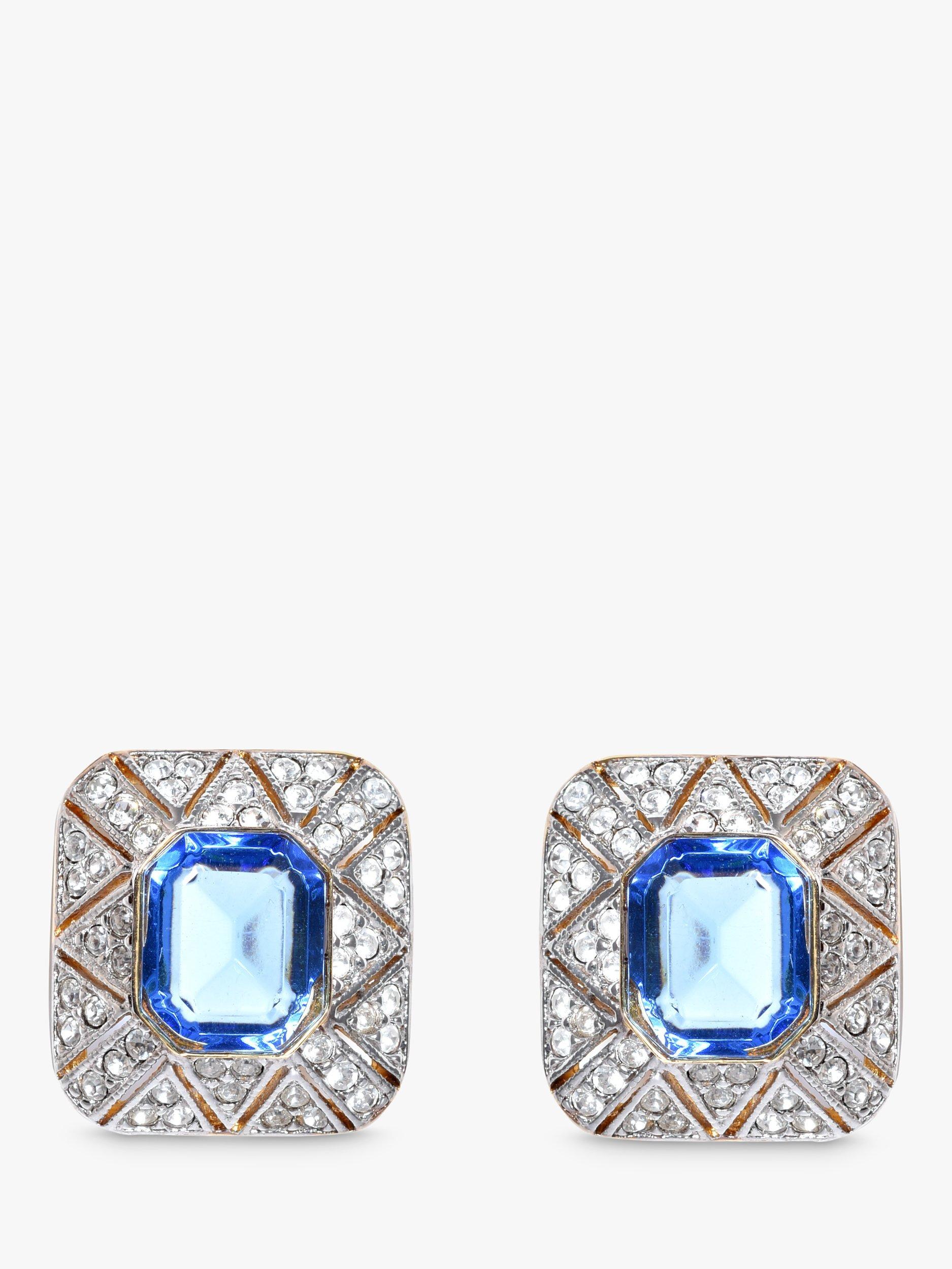 Product image 1 of 2, which shows Eclectica Pre-Loved Art Deco Swarovski Crystal Clip-On Earrings, Dated Circa 1980s