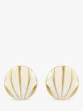 Eclectica Pre-Loved Found Collection Enamel Shell Clip-On Earrings, Dated Circa 1980s