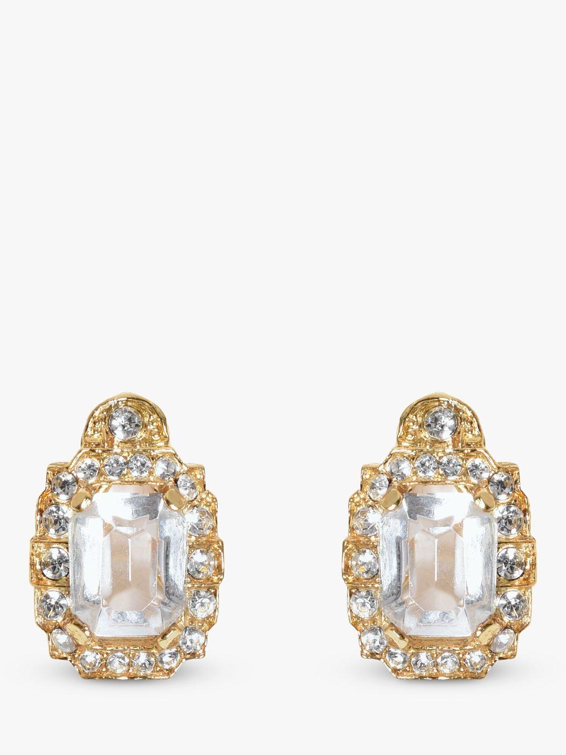 Product image 1 of 1, which shows Eclectica Pre-Loved Art Deco Crystal Clip-On Earrings, Dated Circa the 1980s