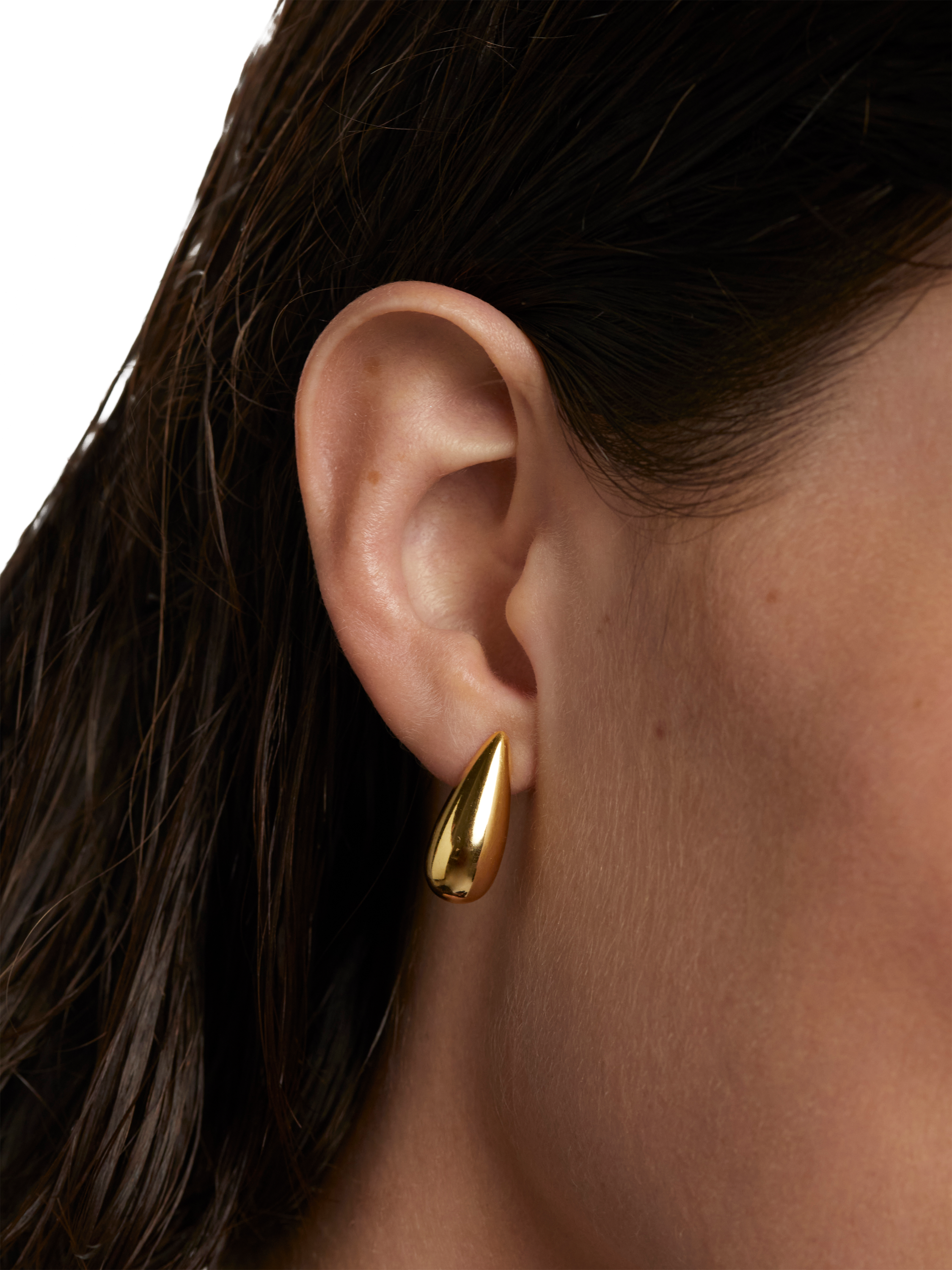 Product image 3 of 3, which shows PDPAOLA Teardrop Stud Earrings, Gold